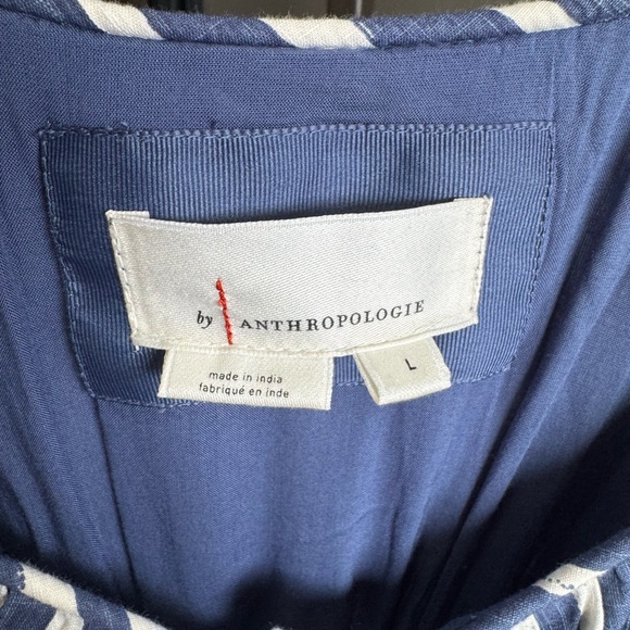 Striped Blue and White Women's Anthropologie Dress - Picture 3 of 3